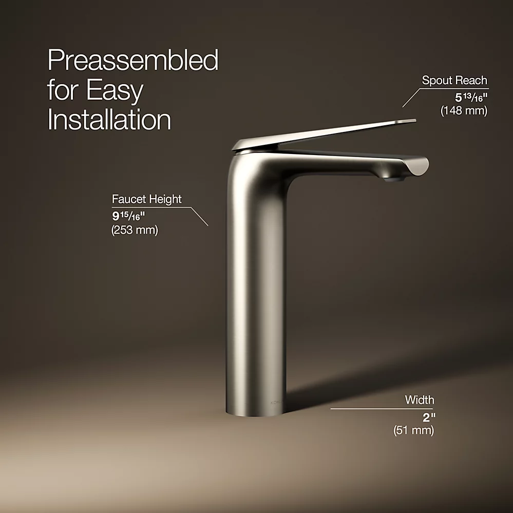 Kohler 97347-4-BN Avid Tall Single-Hdl Faucet