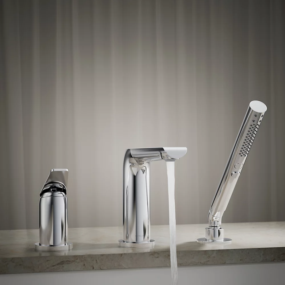 Kohler 97360-4-CP Avid 3 Hole Bath Filler W/ Handshower