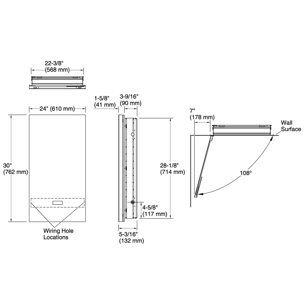 Kohler 99007-TLC-NA Verdera Tlc Light Mirror Cabinet 24