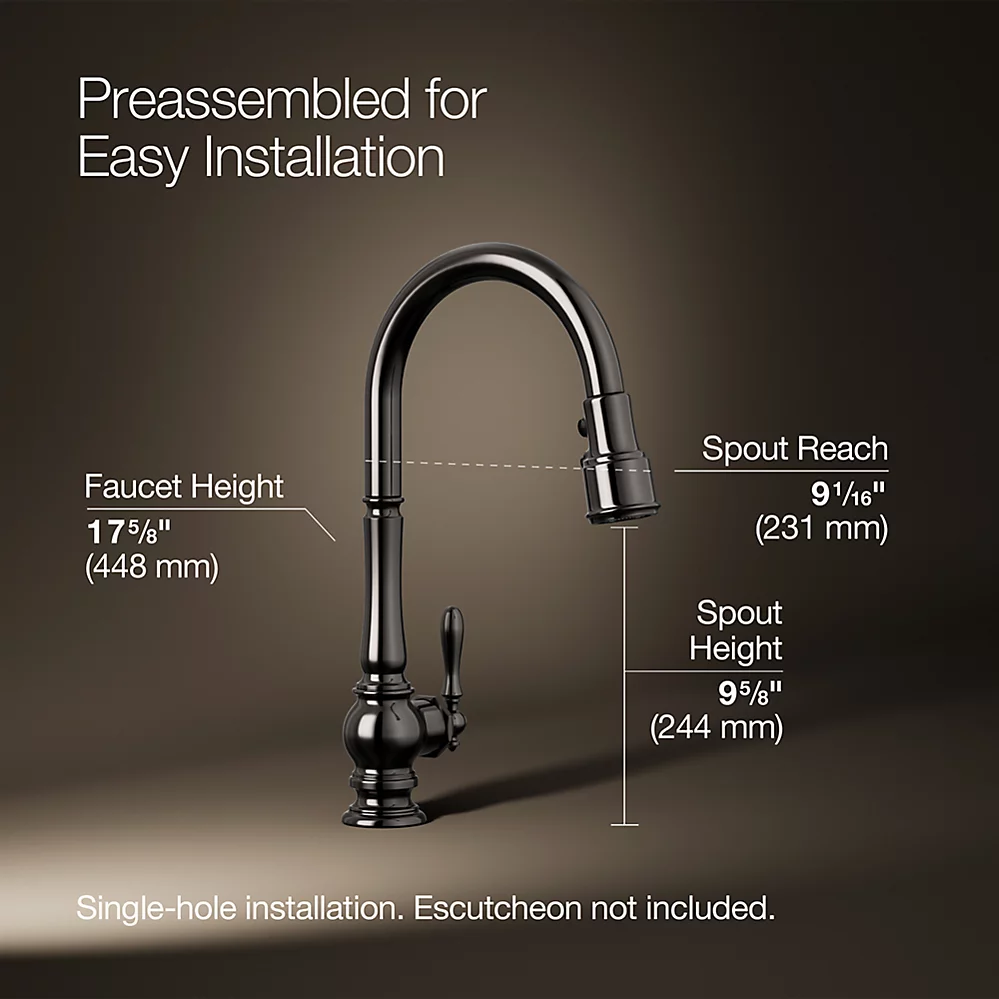 Kohler 99259-TT Artifacts 1H Kitchen W/Pd Spry