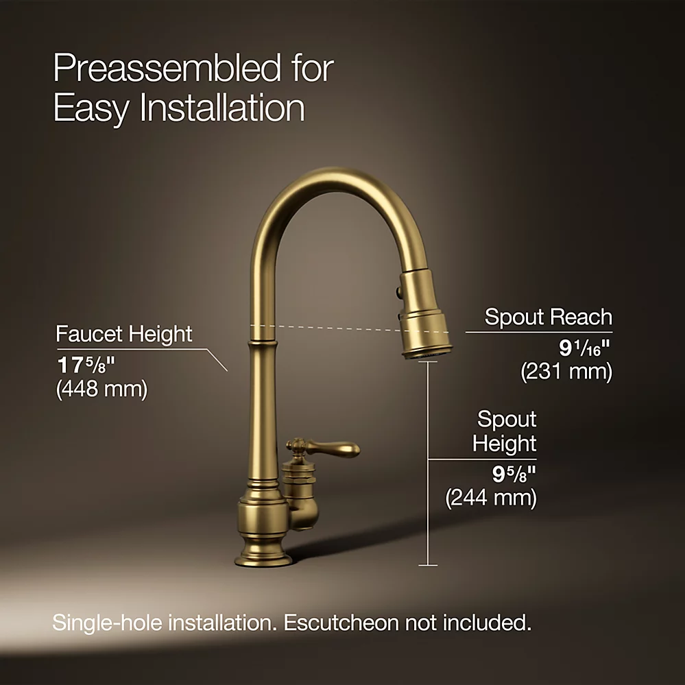 Kohler 99260-2MB Artifacts 1H Kitchen W/Pd Spry