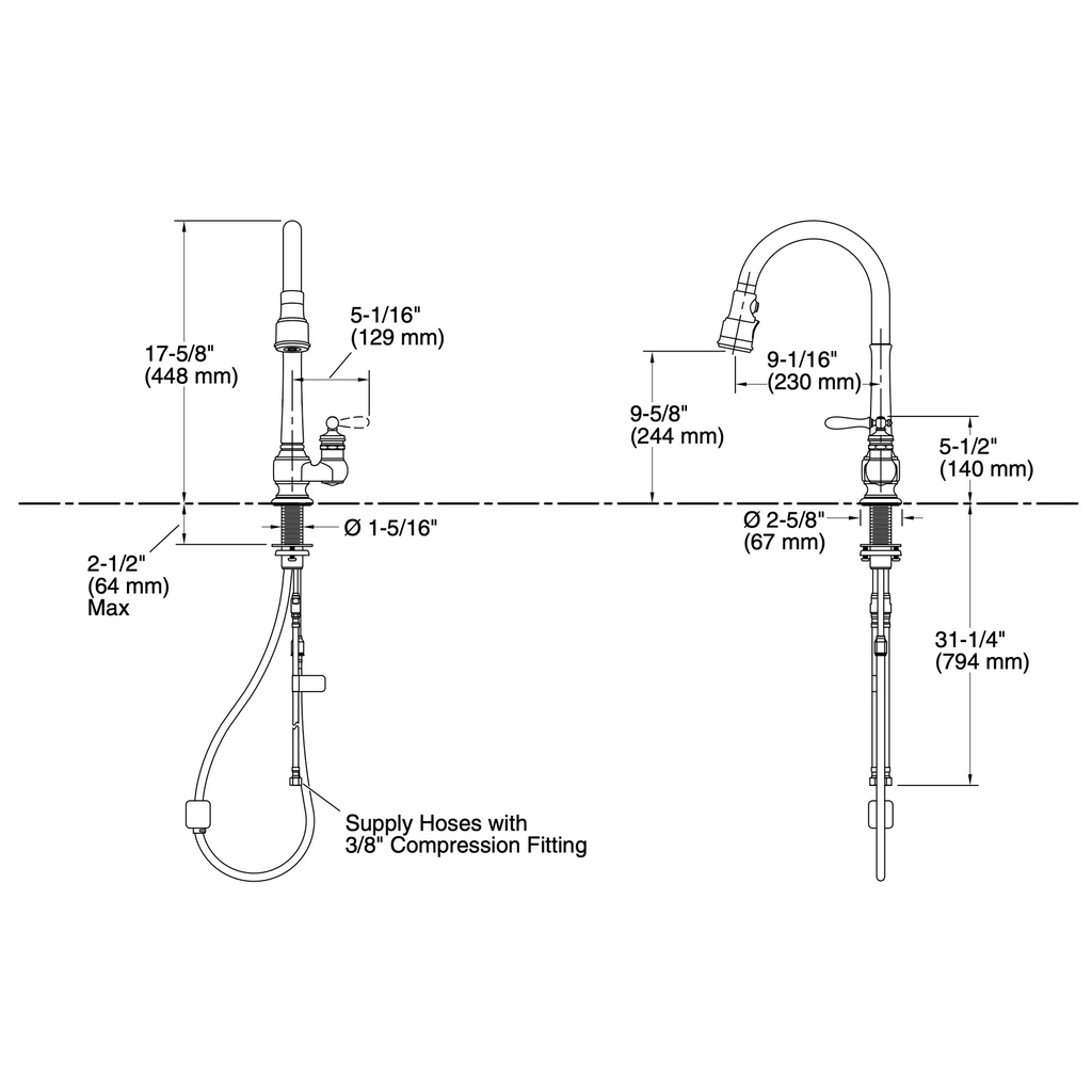 Kohler 99260-VS Artifacts 1H Kitchen W/Pd Spry