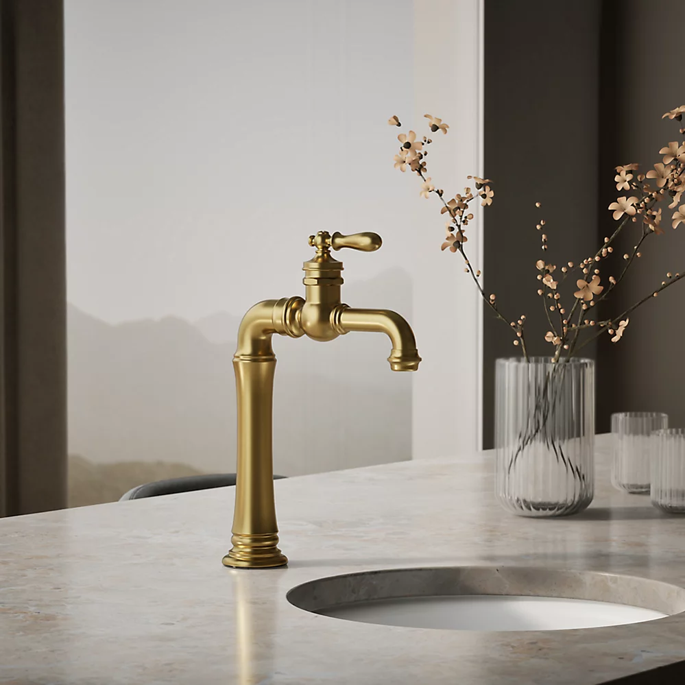 Kohler 99268-2MB Artifacts Gentleman's Bar Faucet Vibrant Brushed Moderne Brass