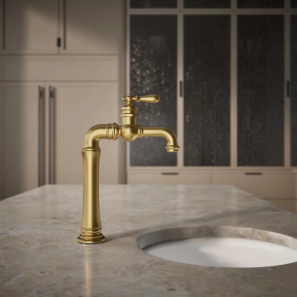 Kohler 99268-2MB Artifacts Gentleman's Bar Faucet Vibrant Brushed Moderne Brass
