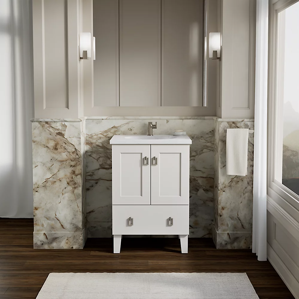 Kohler 99527-LG-1WA Poplin Vanity, 24 2 Door 1 Dwr Legs