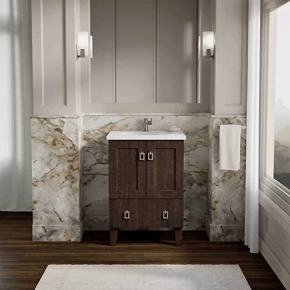 Kohler 99527-LG-1WB Poplin Vanity, 24 2 Door 1 Dwr Legs