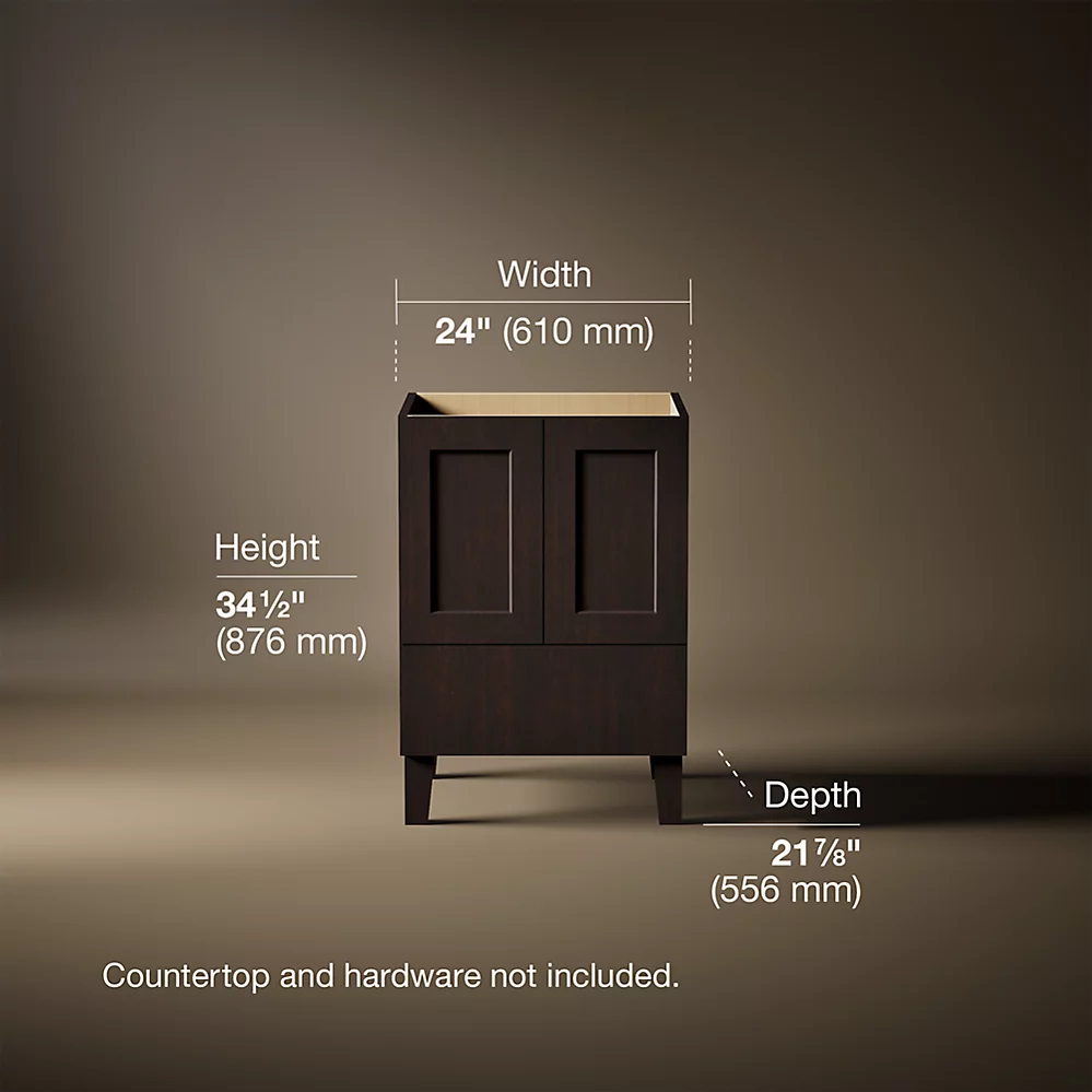 Kohler 99527-LG-1WB Poplin Vanity, 24 2 Door 1 Dwr Legs