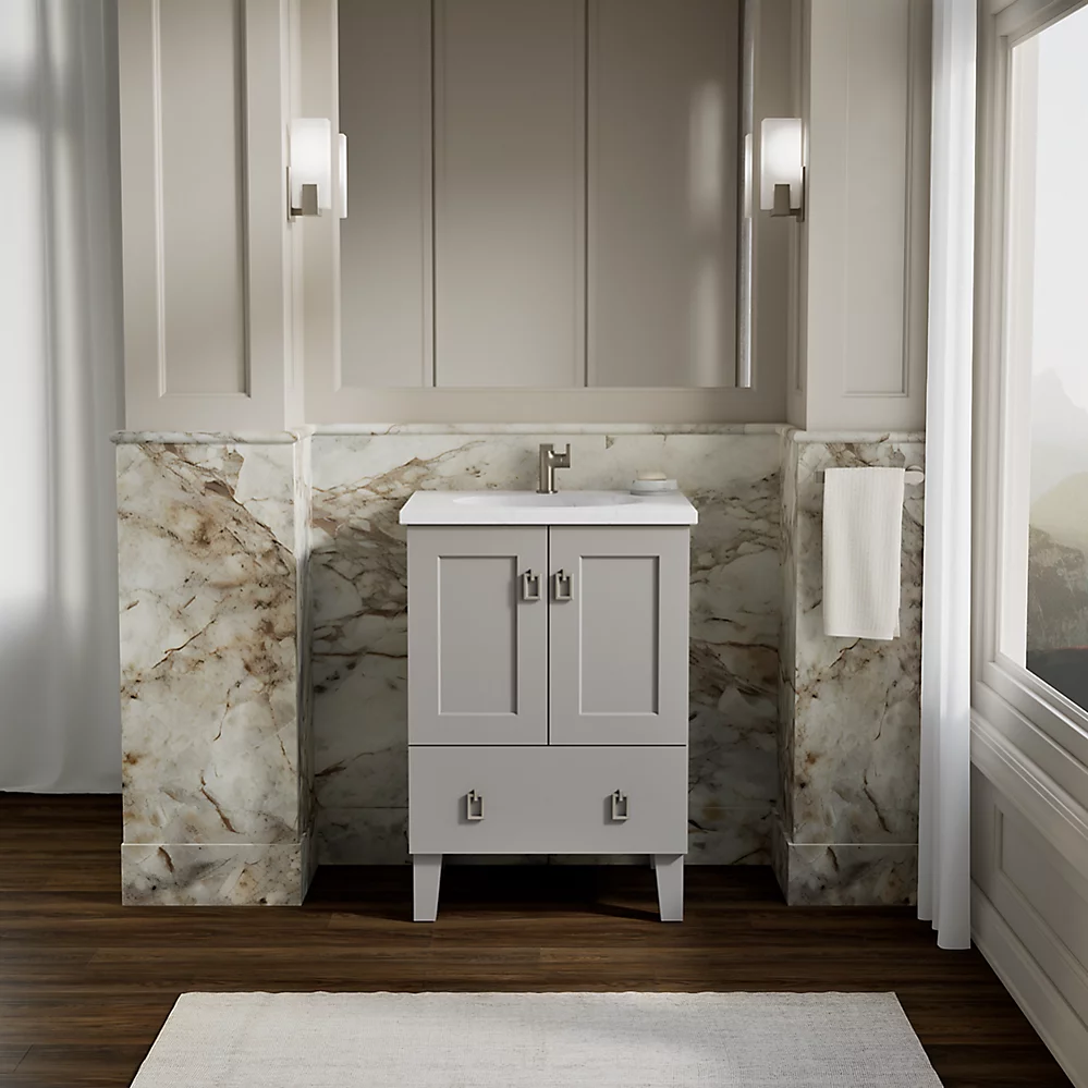 Kohler 99527-LG-1WT Poplin Vanity, 24 2 Door 1 Dwr Legs