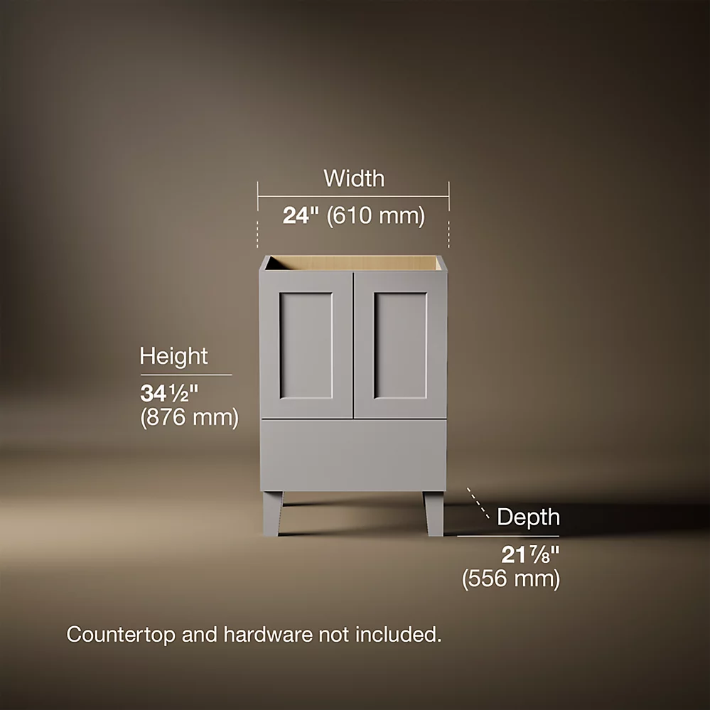 Kohler 99527-LG-1WT Poplin Vanity, 24 2 Door 1 Dwr Legs