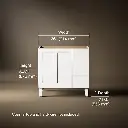 Kohler 99533-LGR-1WA Poplin Vanity, 36 1 Door 3 Dwr Rgt Leg
