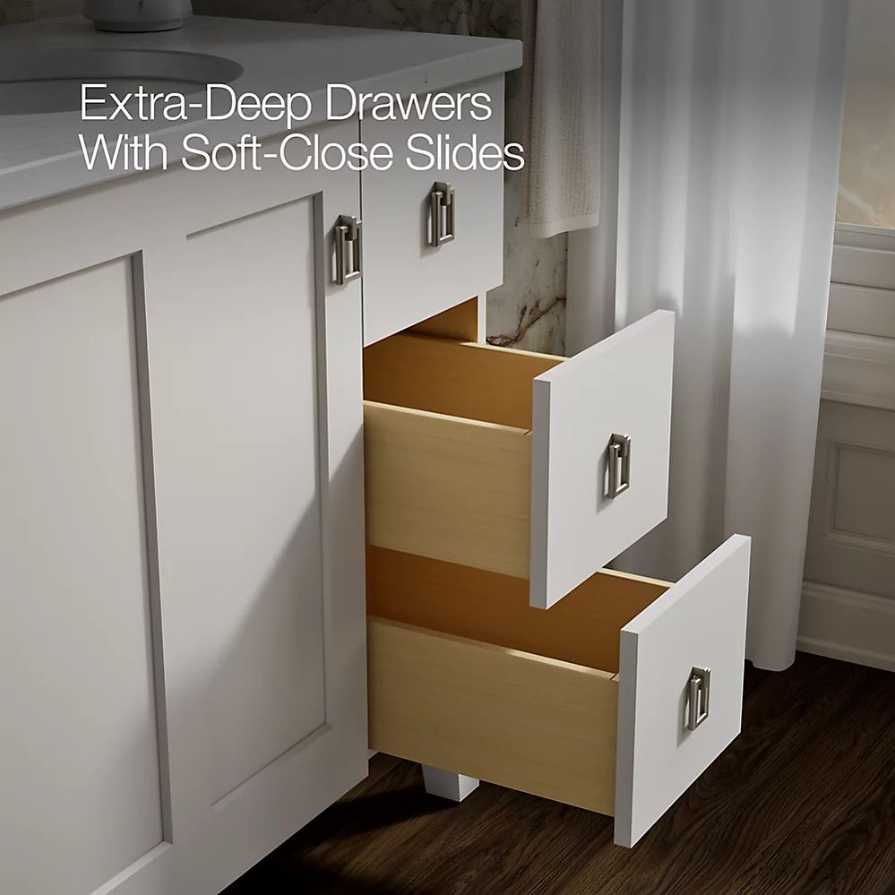 Kohler 99533-LGR-1WA Poplin Vanity, 36 1 Door 3 Dwr Rgt Leg