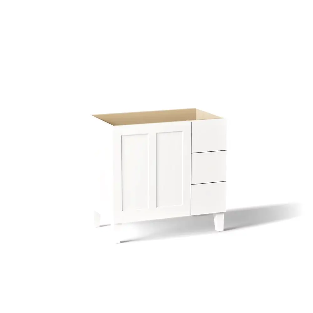 Kohler 99533-LGR-1WA Poplin Vanity, 36 1 Door 3 Dwr Rgt Leg