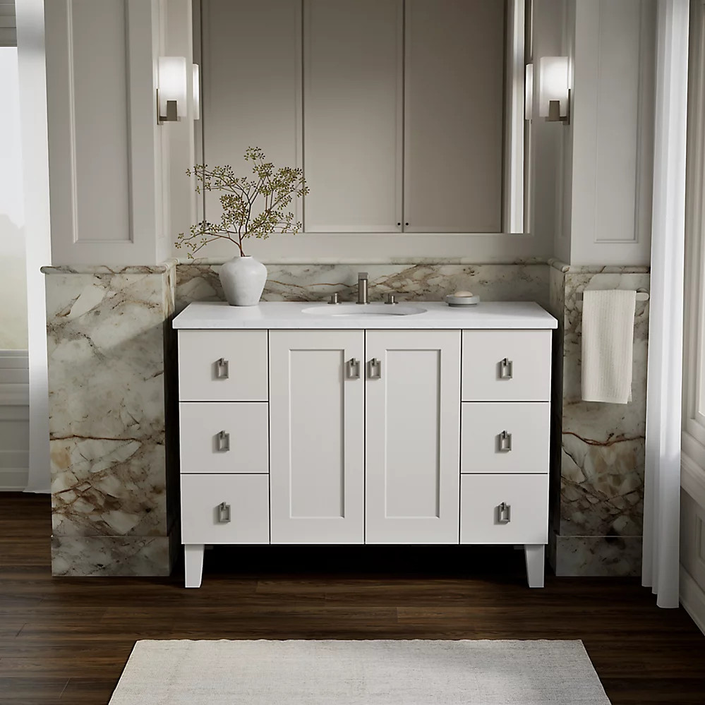 Kohler 99535-LG-1WA Poplin Vanity, 48 2 Door 6 Dwr Legs