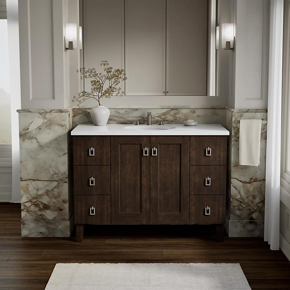 Kohler 99535-LG-1WB Poplin Vanity, 48 2 Door 6 Dwr Legs