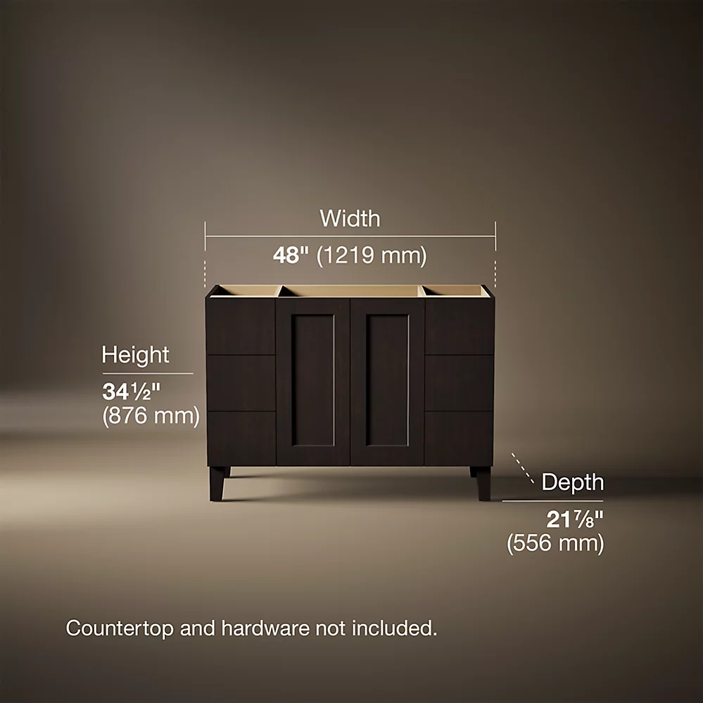 Kohler 99535-LG-1WB Poplin Vanity, 48 2 Door 6 Dwr Legs