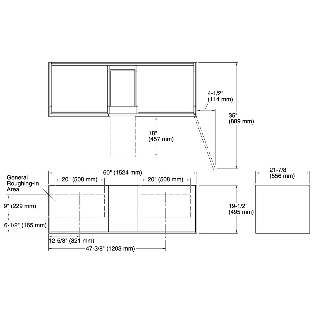 Kohler 99548-1WM Jute 60 Vanity, 2 Door, 2 Dwr