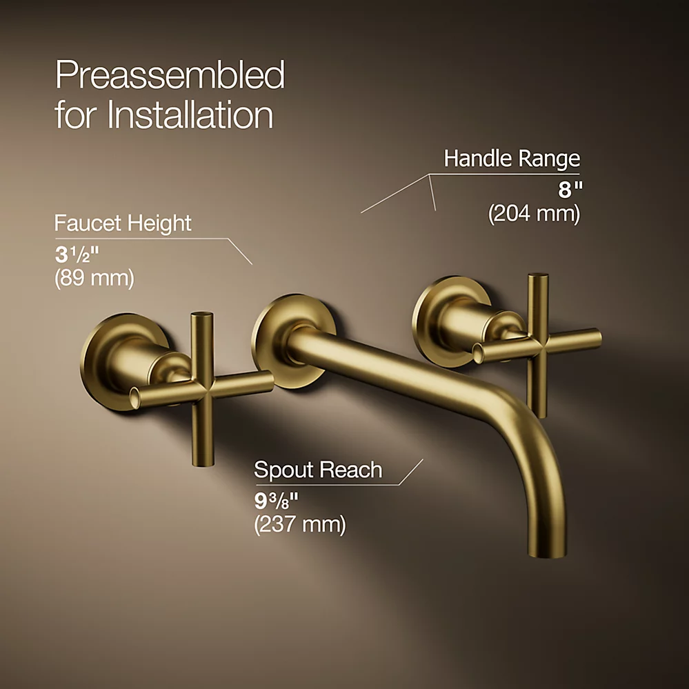 Kohler T14414-3-2MB Purist W-M Lavatory Trim 9' 90 Deg Spt Cros