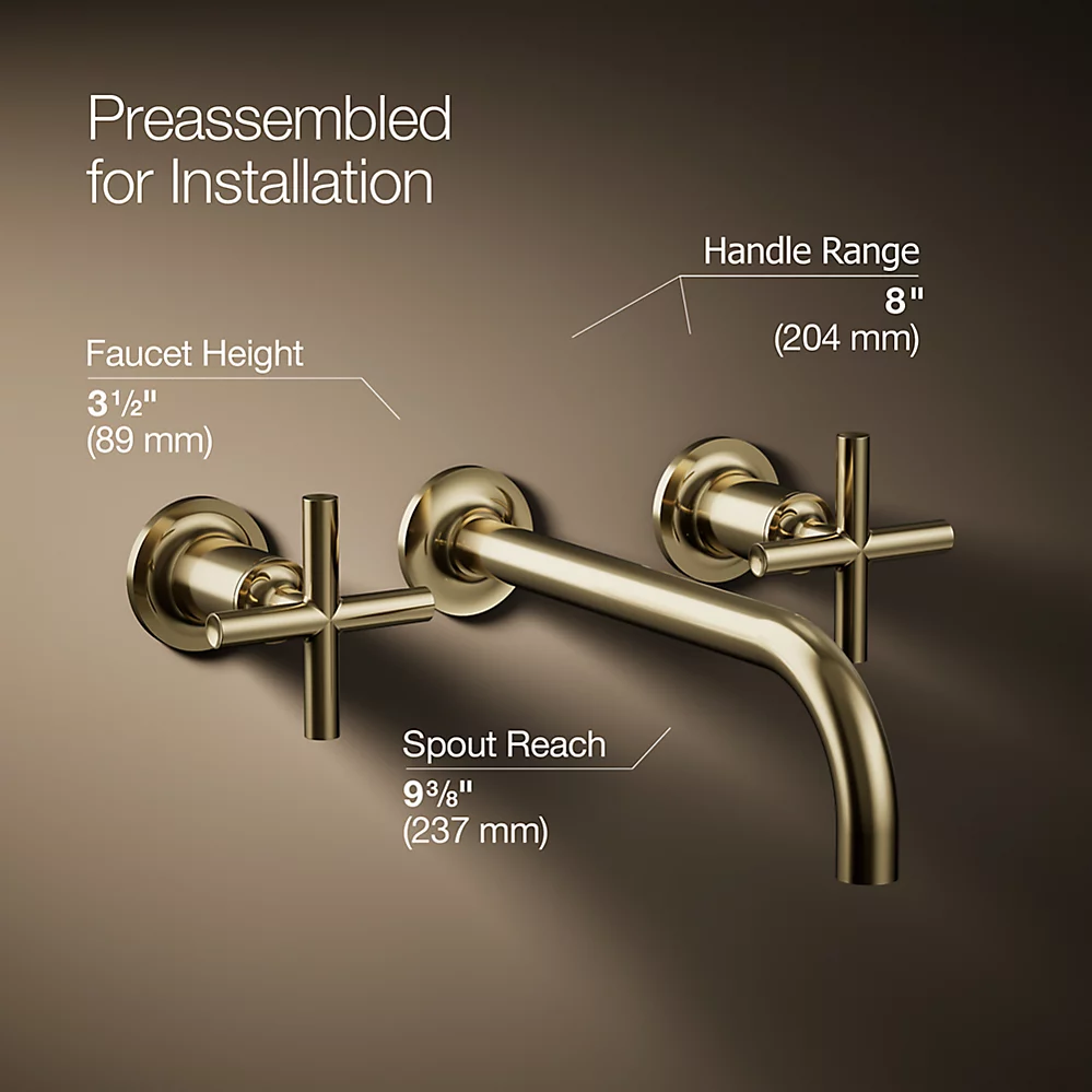 Kohler T14414-3-AF Purist W-M Lav Trim 9In 90 Deg Spt Cr S