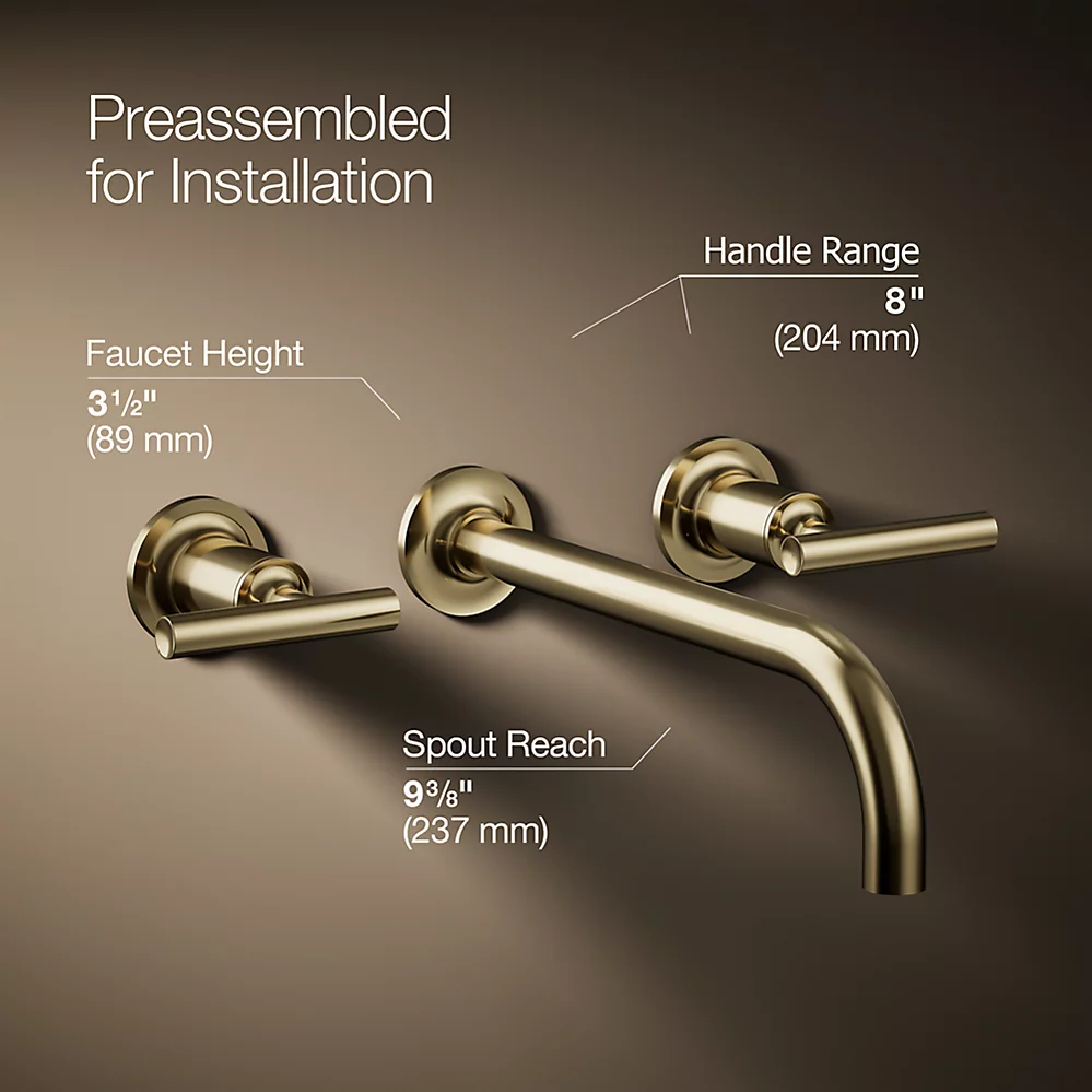 Kohler T14414-4-AF Purist W-M Lav Trim 9 90-Deg Spt Lvr