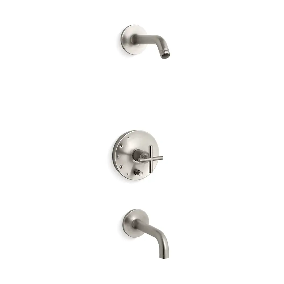 Kohler T14421-3L-BN Purist B/S Trm W/Div, 90 Spt, Ls Hd-Crs