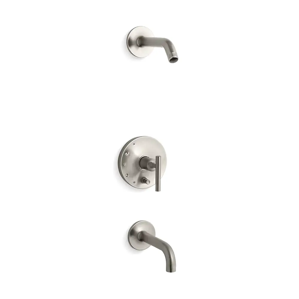 Kohler T14421-4L-BN Purist B/S Trm W/Div, 90 Spt, Ls Hd-Lvr