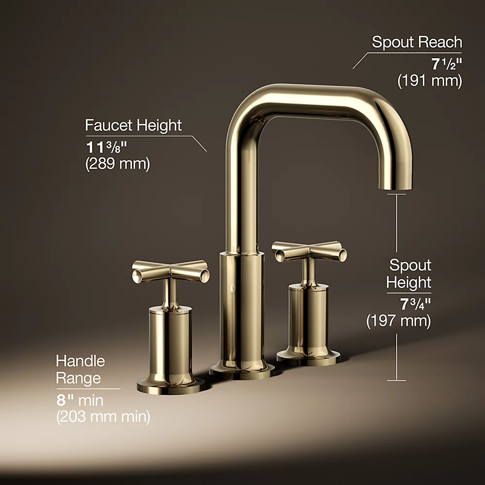 Kohler T14428-3-AF Purist Deck-Mount Bath Faucet Trim