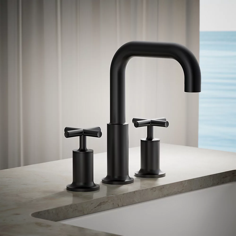 Kohler T14428-3-BL Purist Deck-Mount Bath Faucet Trim