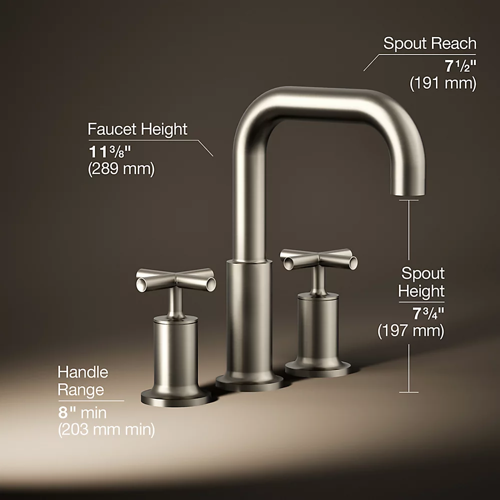 Kohler T14428-3-BN Purist Deck-Mount Bath Faucet Trim