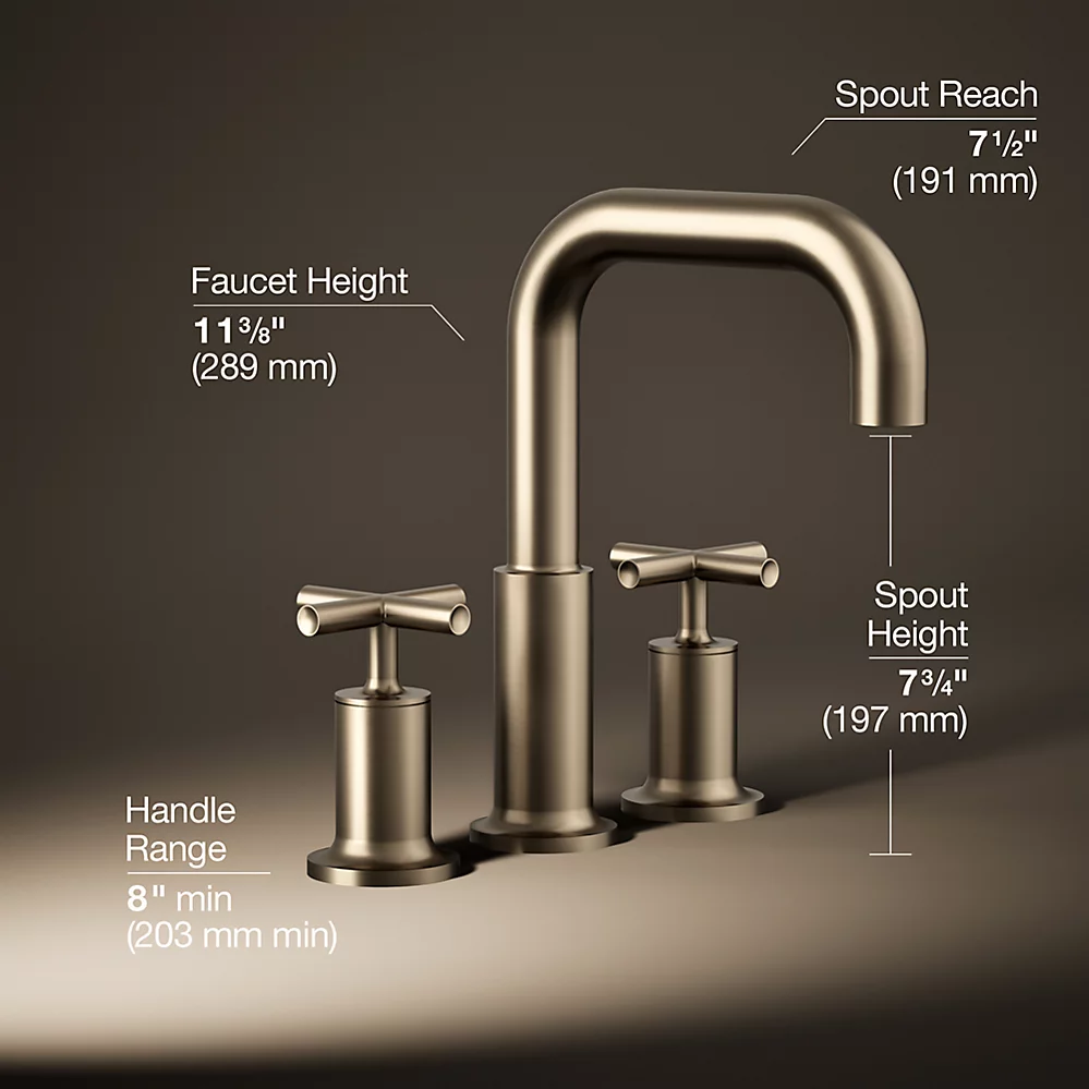 Kohler T14428-3-BV Purist Deck-Mount Bath Faucet Trim