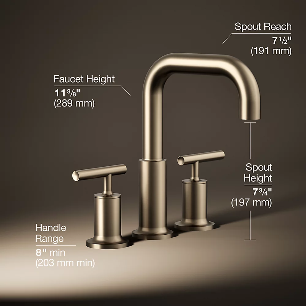 Kohler T14428-4-BV Purist Deck-Mount Faucet Trim