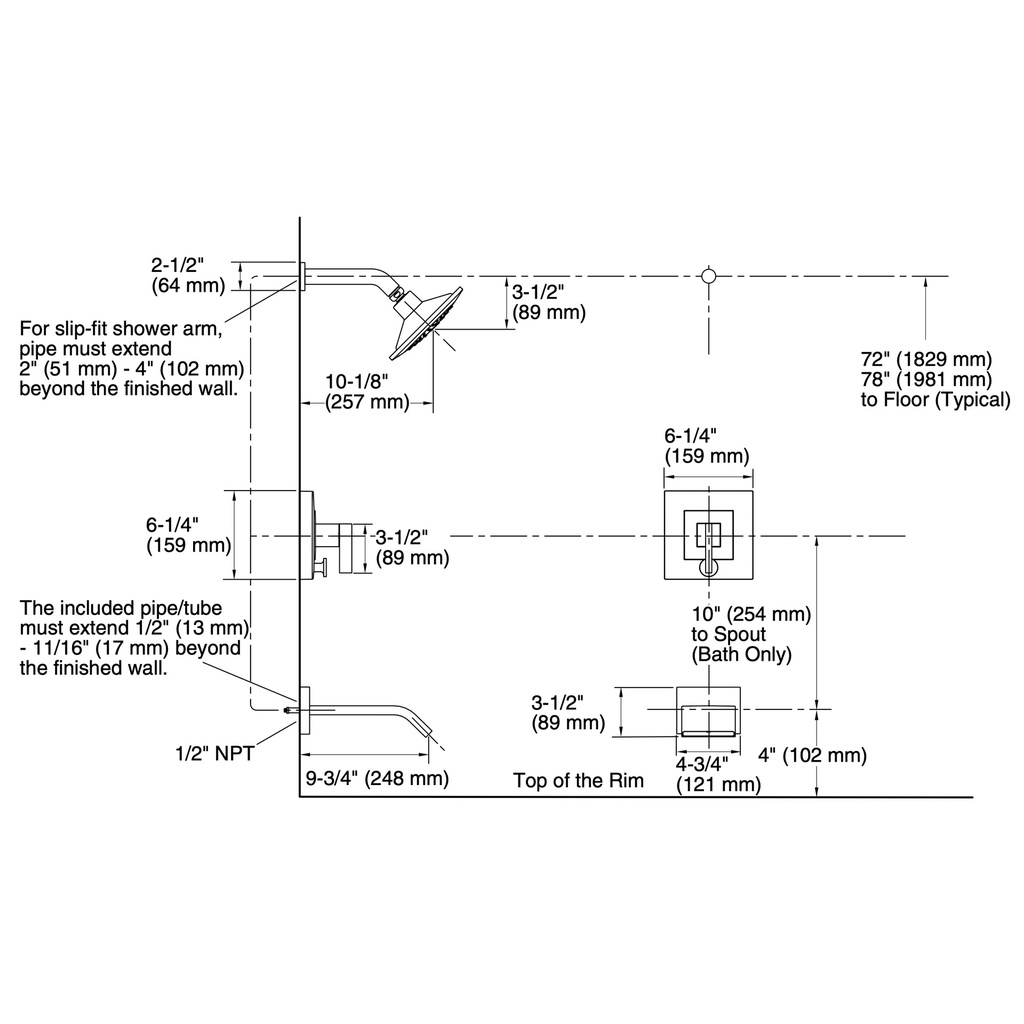 Kohler T14664-4-SN Loure Rite-Temp Bath/Shower Trim