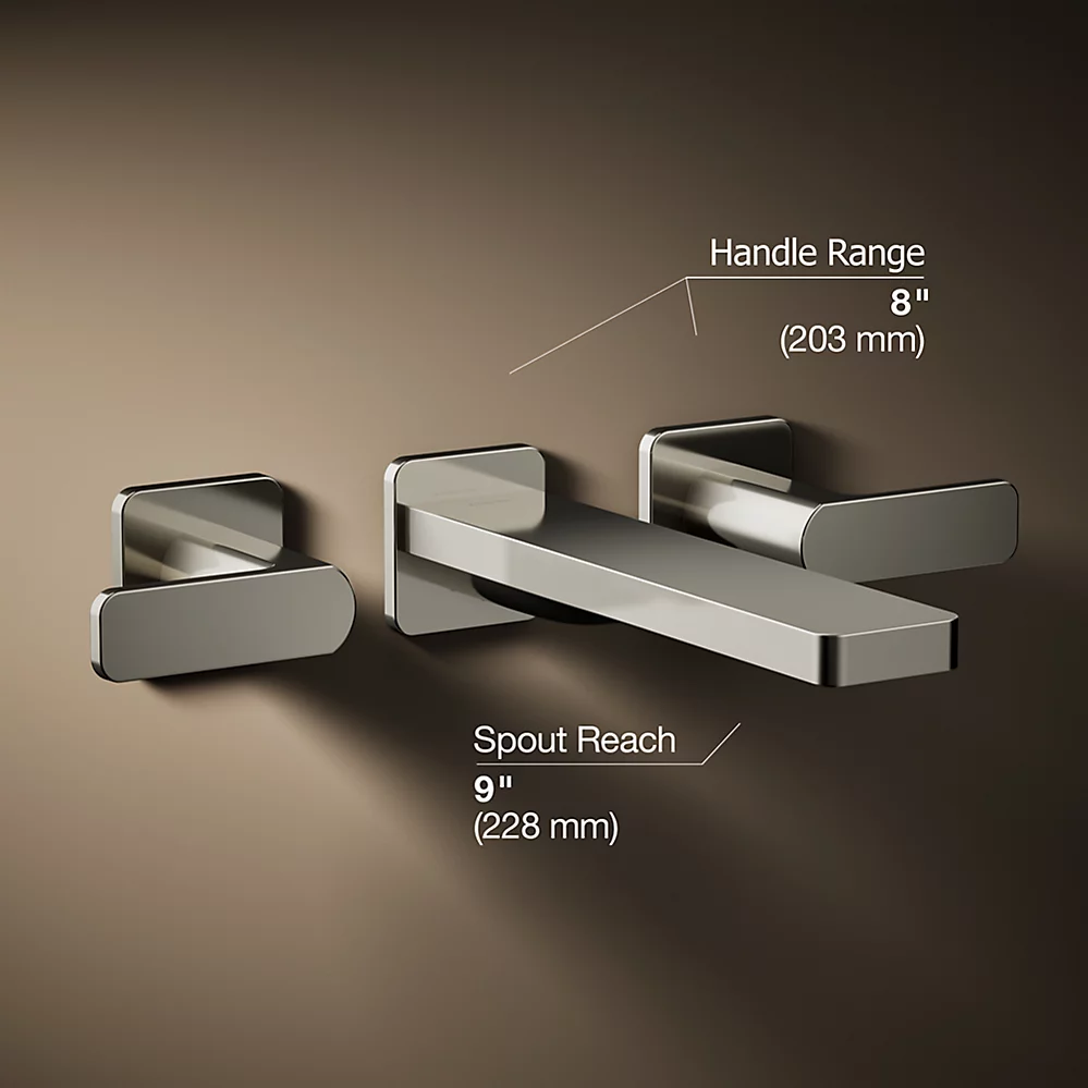 Kohler T23491-4-SN Parallel 2H Wm Bath Faucet Trm Lever