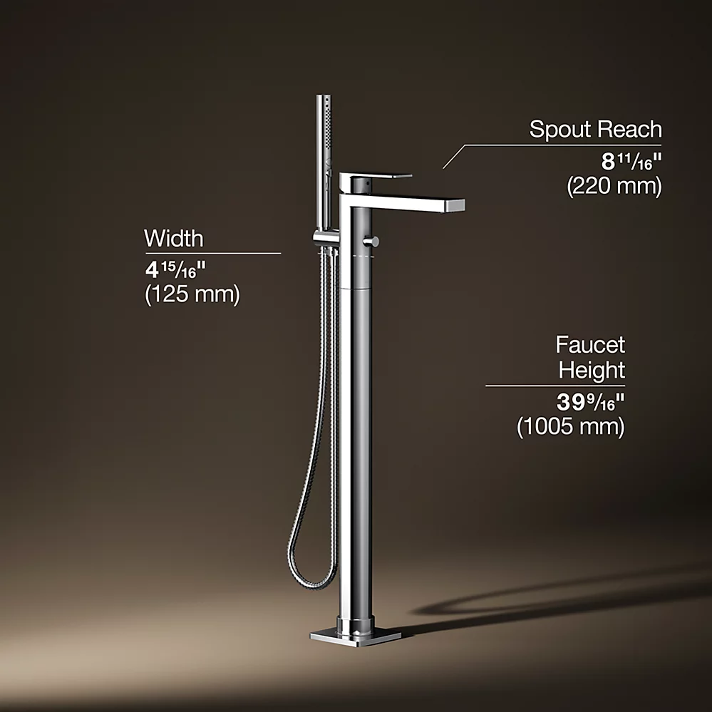 Kohler T23492-4-CP Parallel Freestanding Bath Faucet Trim