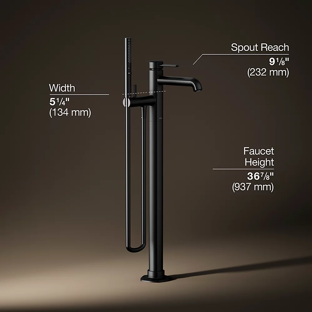 Kohler T27025-4-BL Occasion Freestanding Bath Filler