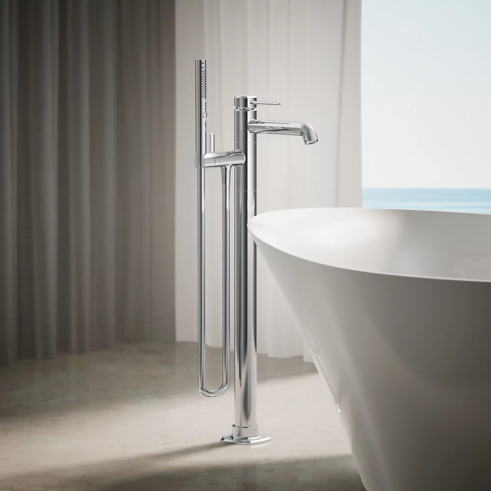 Kohler T27025-4-CP Occasion Freestanding Bath Filler