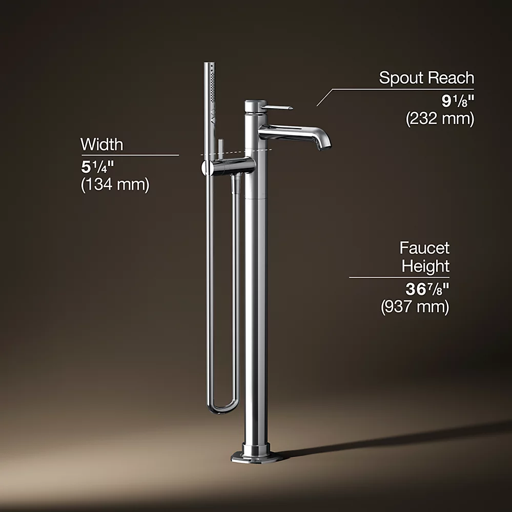 Kohler T27025-4-CP Occasion Freestanding Bath Filler