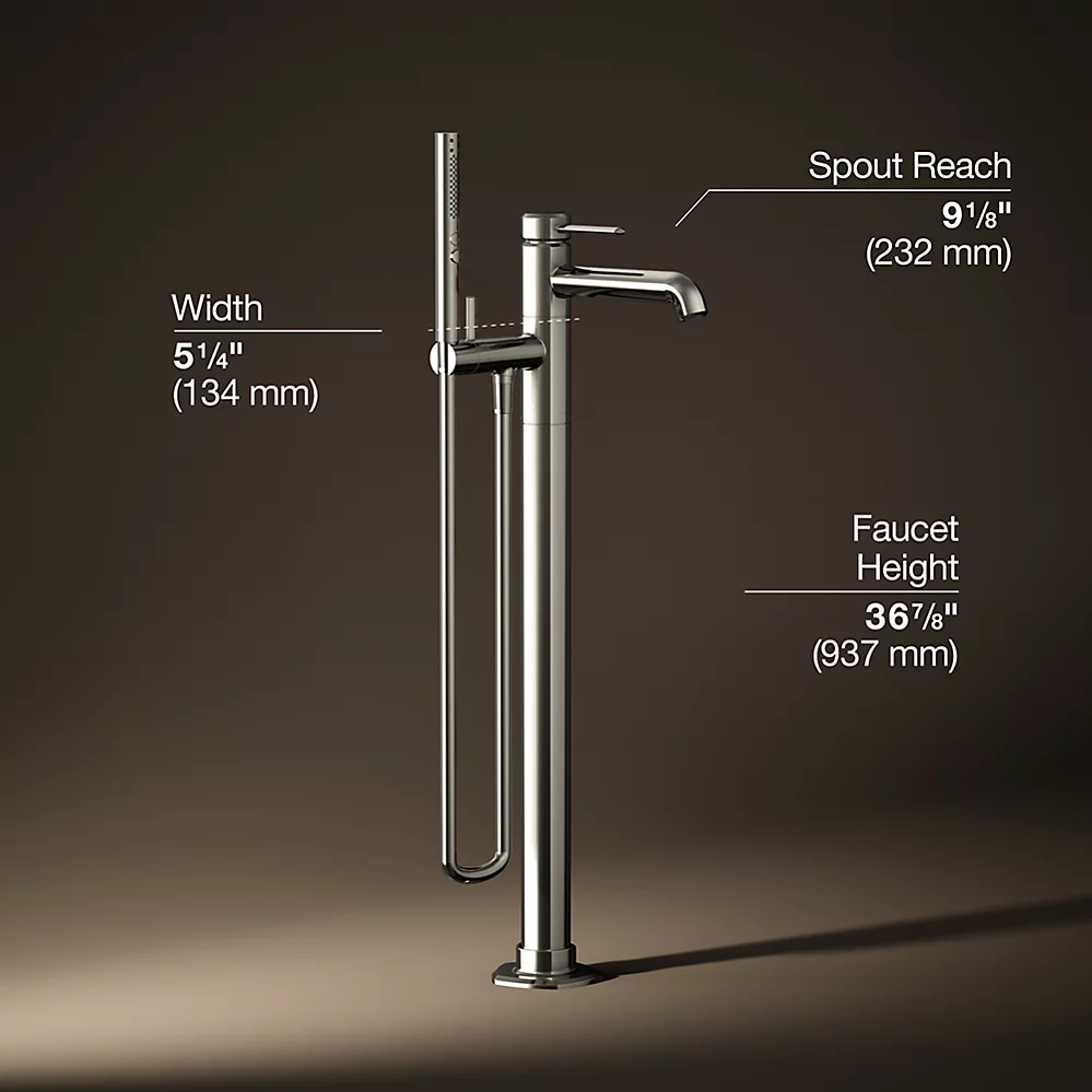 Kohler T27025-4-SN Occasion Freestanding Bath Filler