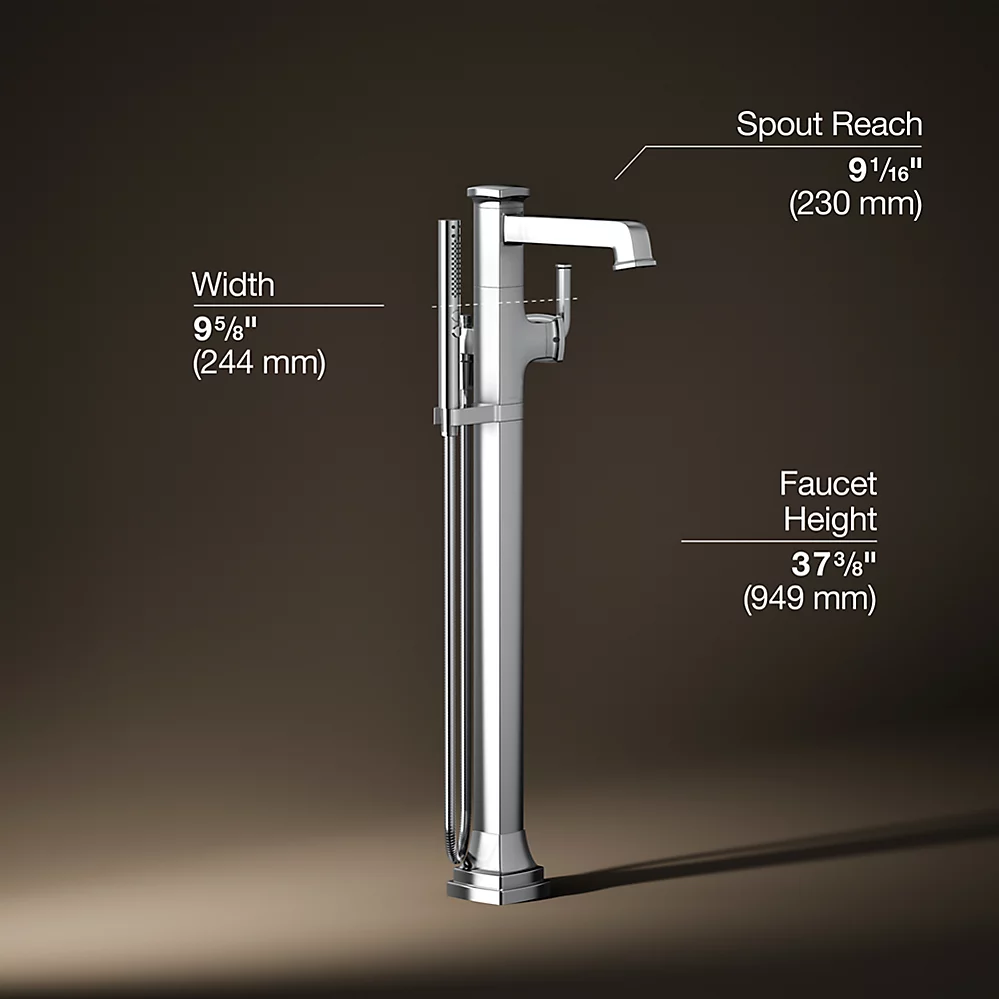 Kohler T27408-4-CP Riff Freestanding Bath Faucet Trim