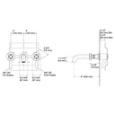 Kohler T35910-3-2MB Castia 2H Wall Mount Bath Filler Trim