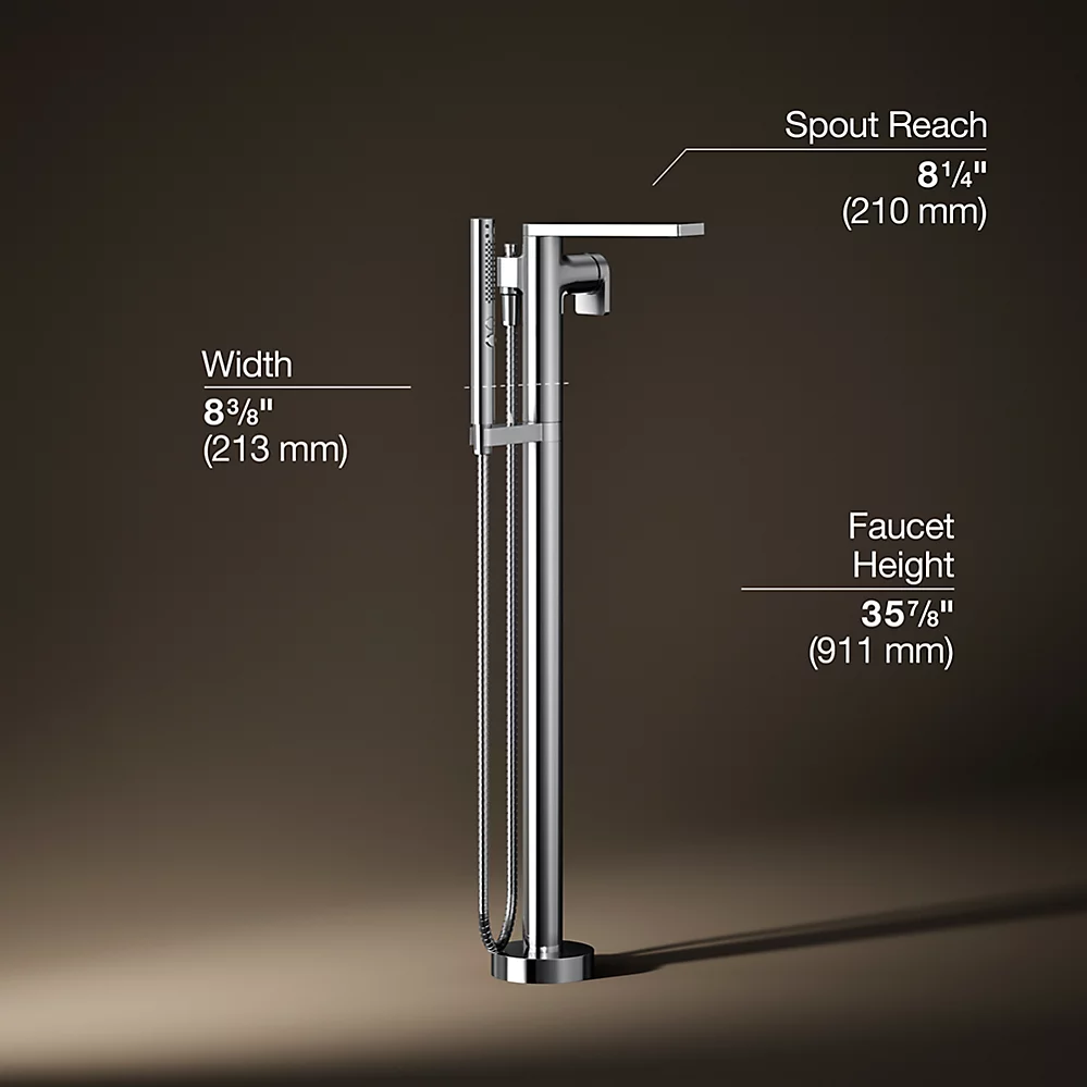Kohler T73087-4-CP Composed Freestanding Bath Faucet Trim