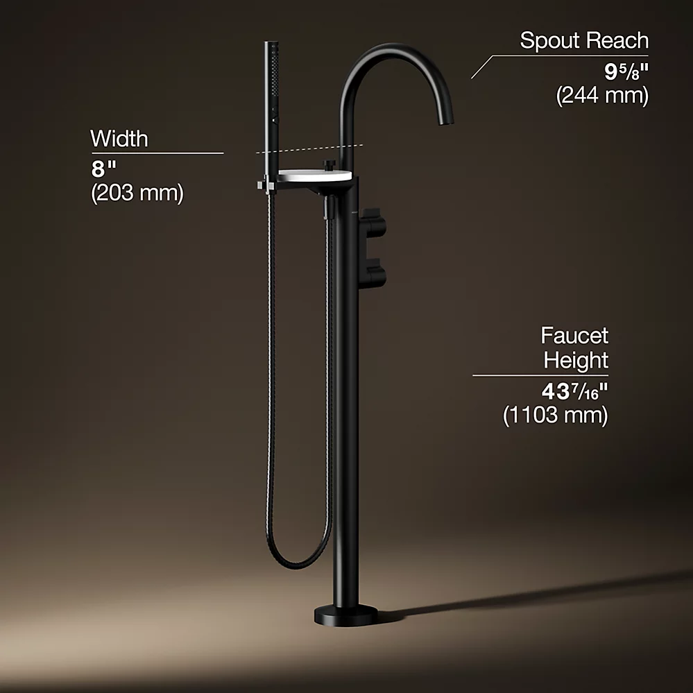 Kohler T77984-4-BL Components Freestanding Bth Fct Lever