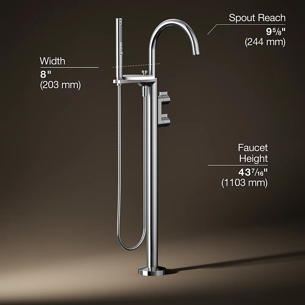 Kohler T77984-4-CP Components Freestanding Bth Faucet Lever