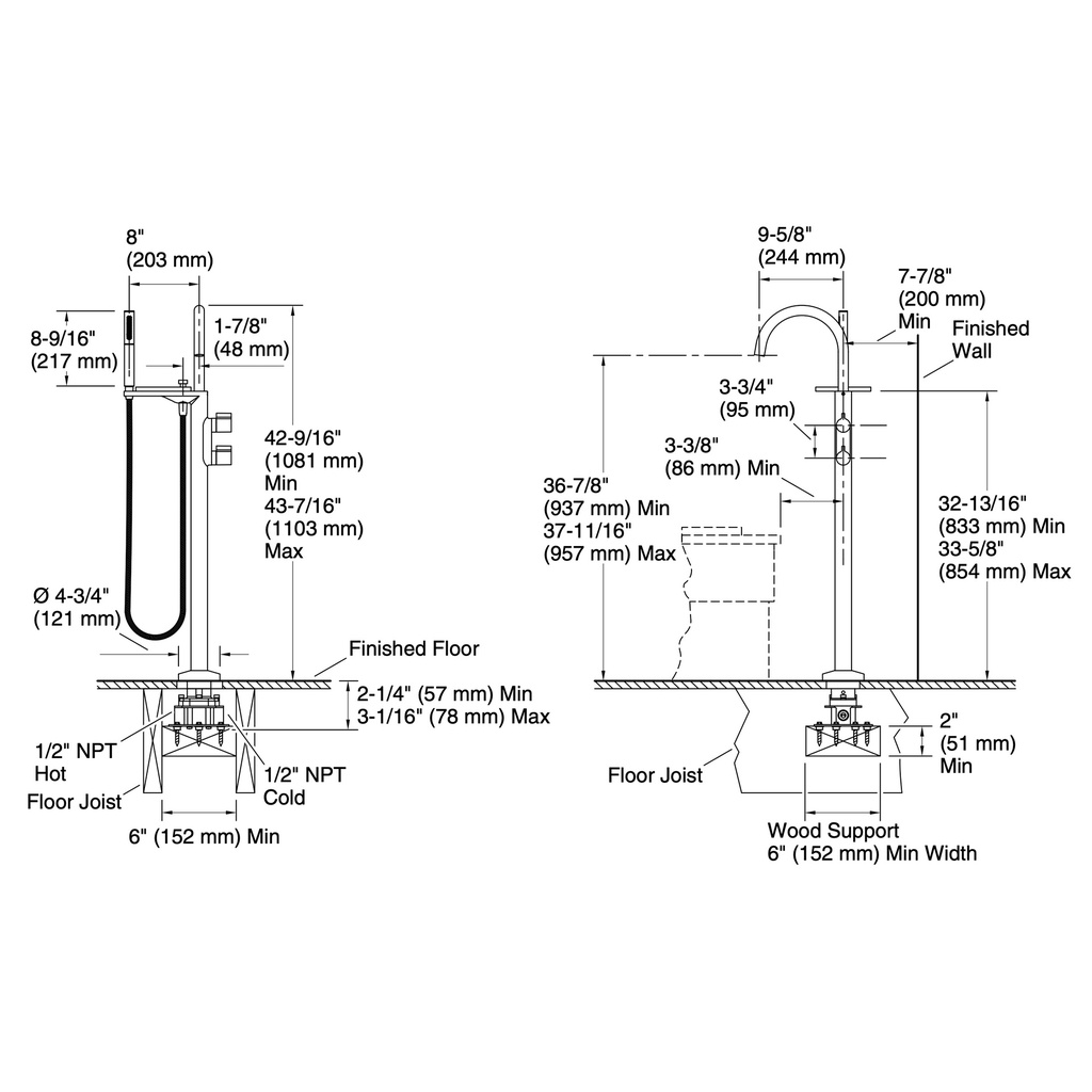 Kohler T77984-4-CP Components Freestanding Bth Faucet Lever