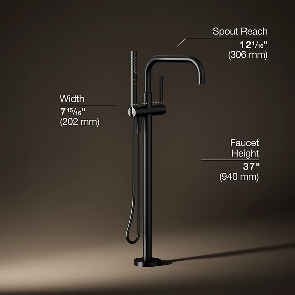 Kohler T97328-4-BL Purist Freestanding Bath Faucet Trim