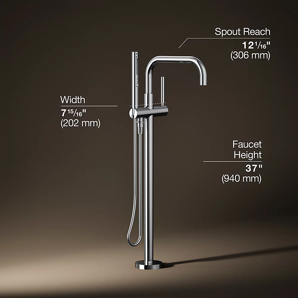 Kohler T97328-4-CP Purist Freestanding Bath Faucet Trim