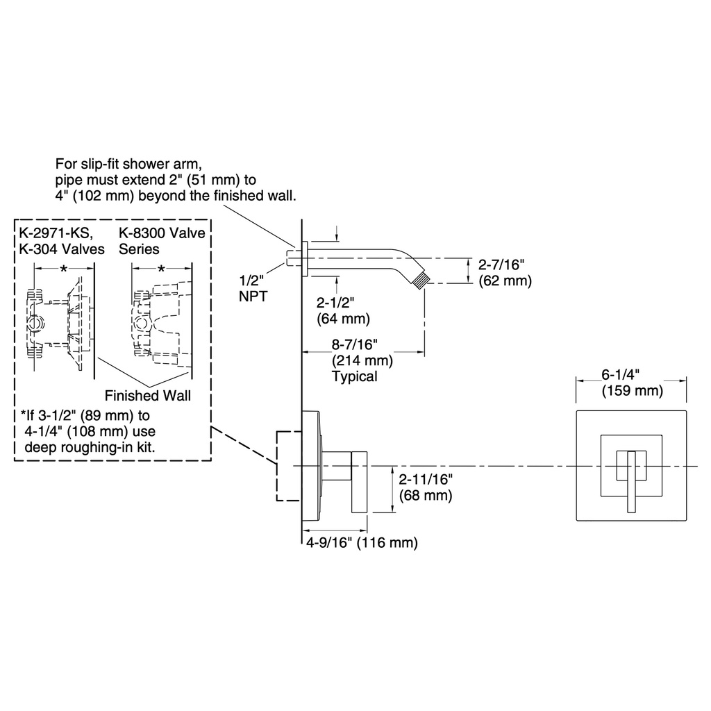 Kohler TLS14670-4-BN Loure Shower Trim,Less Head