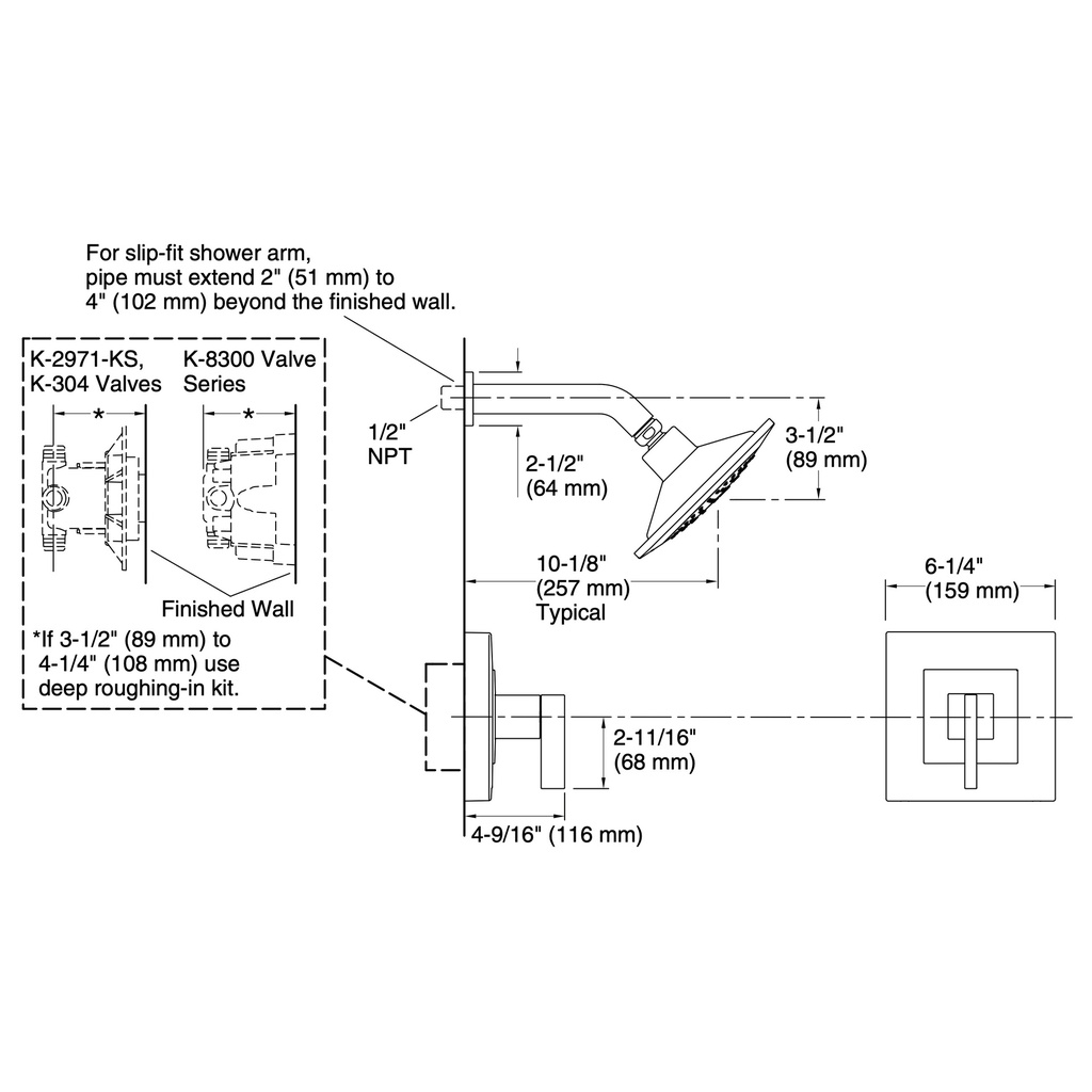 Kohler TS14670-4-BN Loure Shower Trim