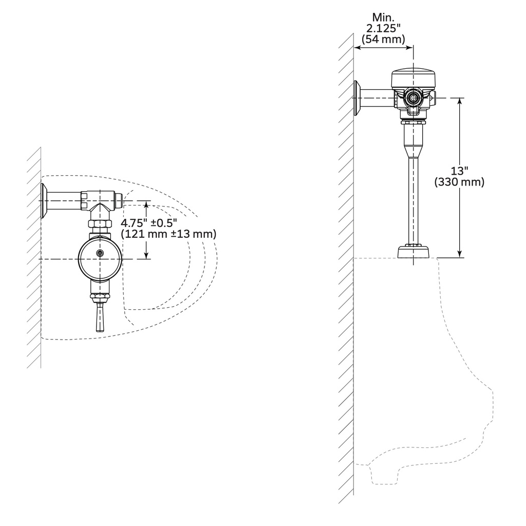 Delta 81T231 Str Tv & Uas Vb 3/4 Urinal