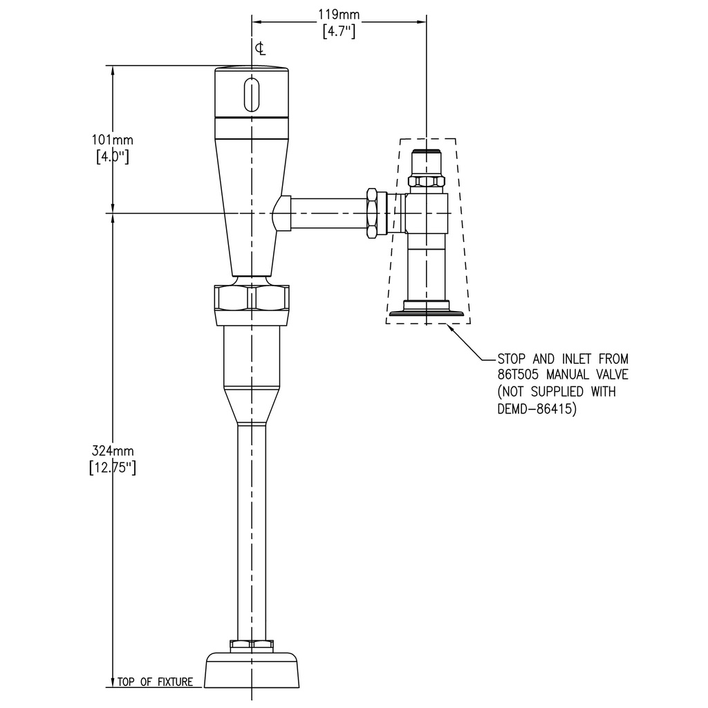 Delta DEMD-86415 Retrofit Electronic Washown Urinal Valve With Vb