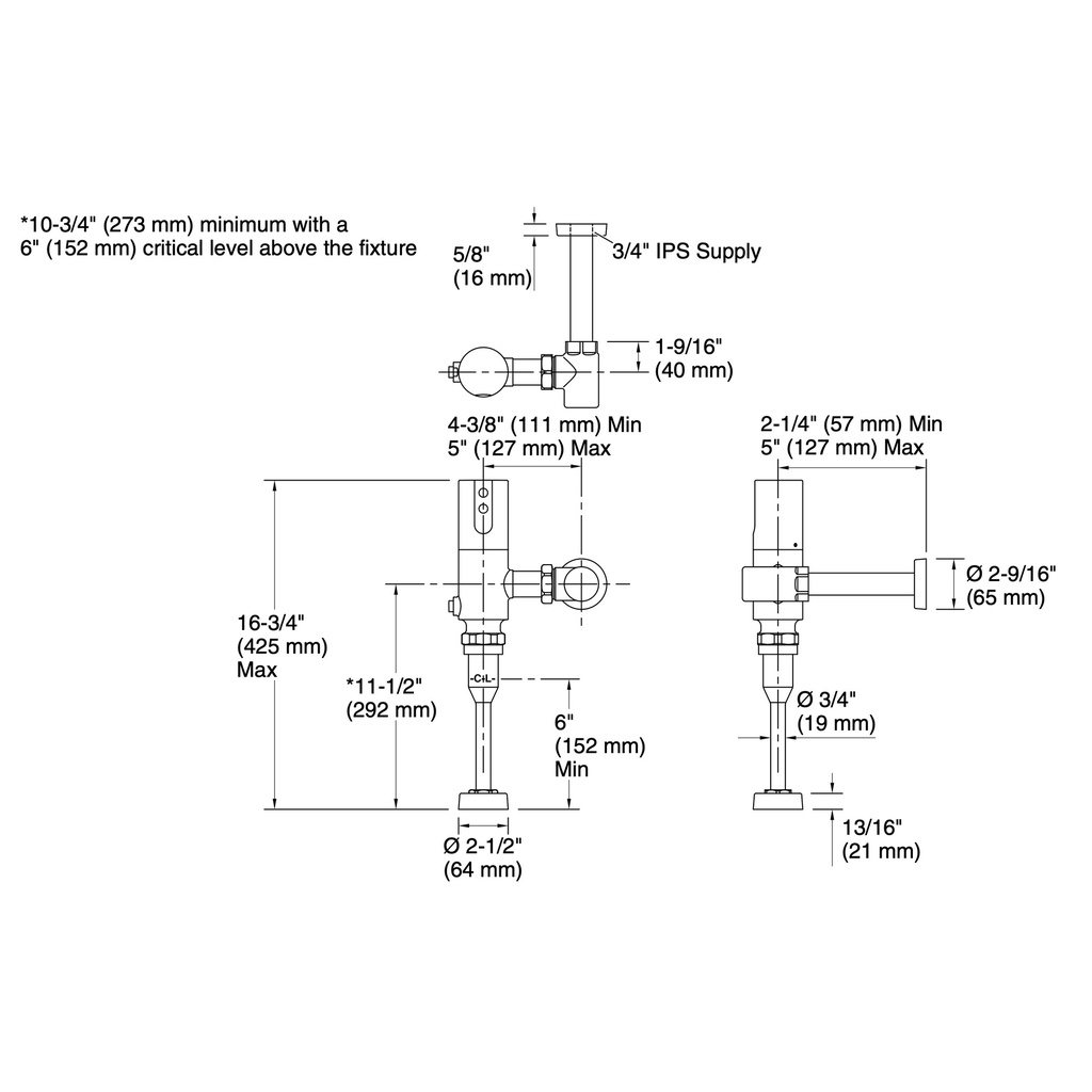Kohler 10UH00K20-CP Tripoint Hec 1.0 Gpf Washout Urinal Fv